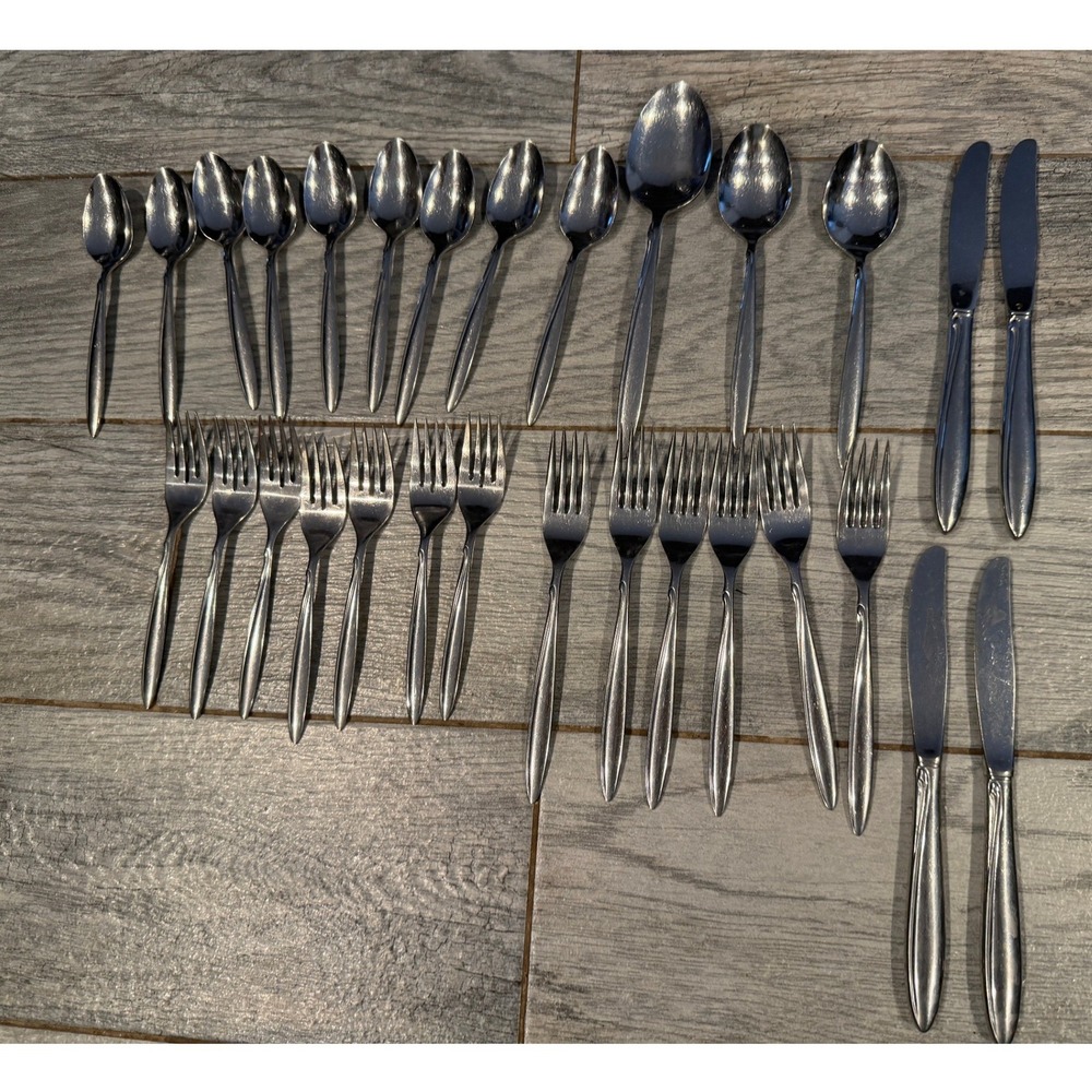 Oneida Flatware Set 1881 Rogers 29 pc Stainless Steel Silverware Set MCM Vintage